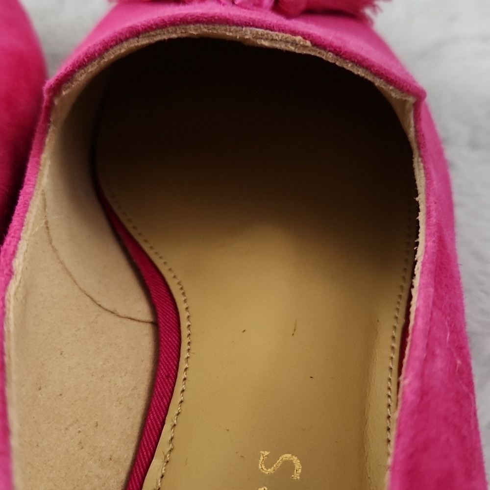 *NWT Talbots Black Everson Kiltie Pink Suede Tassel Loafers 5.5M - Picture 11 of 13